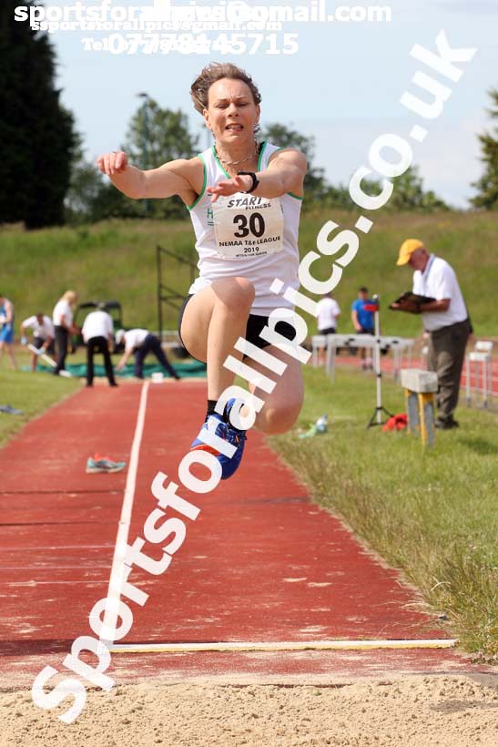 Womens long jump, 2019 NEMA Track and Field Champs, Monkton. Photo:  David T. Hewitson/Sports for All Pics